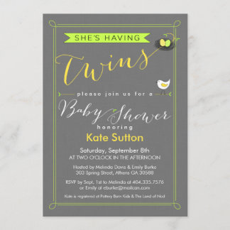 Twin Baby Shower Invitation