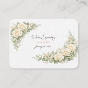 Twin Baby Shower Invitation Botanical Greenery Flo