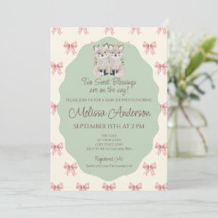 Twin Baby Shower Invitation Two Sweet Blessings