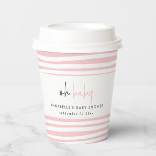 Twin baby shower pink blue modern typography party paper cups