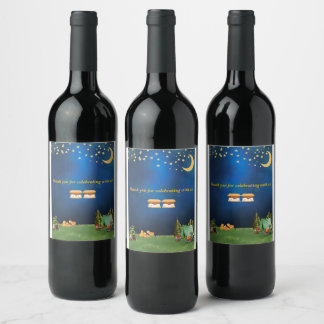 Twin Baby Shower Wine Labels