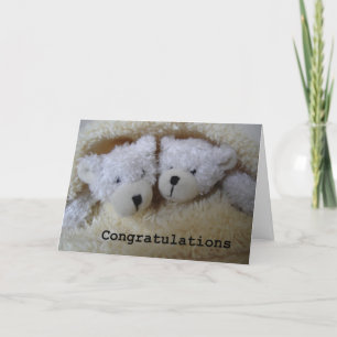 twin bears congratulations card