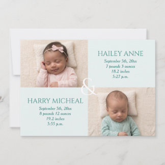 Twin Birth Sky Announcement