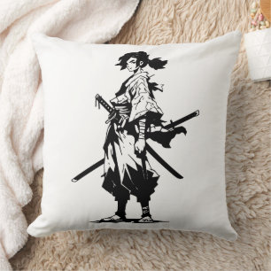 Twin Blades, Fierce Heart (Anime Beauty) Cushion