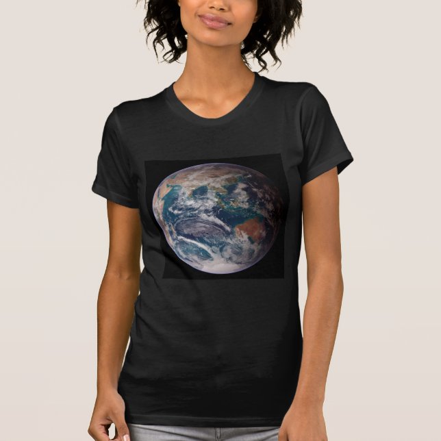 Twin Blue Marbles - East - Planet Earth Image T-Shirt (Front)