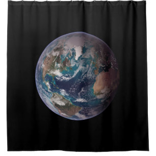 Twin Blue Marbles - West - Planet Earth Shower Curtain