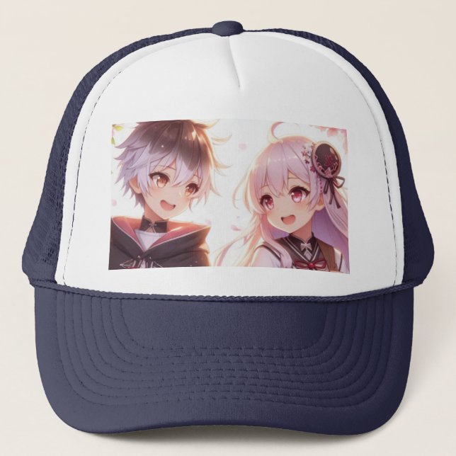 Twin Bonds: Sibling Love Trucker Hat (Front)