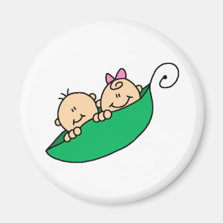Twin Boy and Girl in Pea Pod Magnet