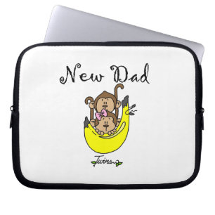Twin Boy and Girl New Dad Gifts Laptop Sleeve