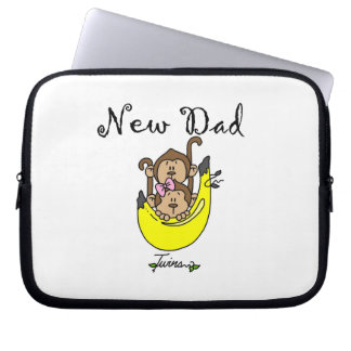 Twin Boy and Girl New Dad Gifts Laptop Sleeve