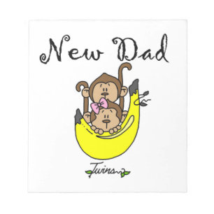 Twin Boy and Girl New Dad Gifts Notepad