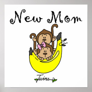 Twin Boy and GIrl New Mum Gifts Poster