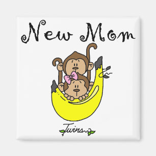 Twin Boy and Girl New Mum Tshirts Magnet