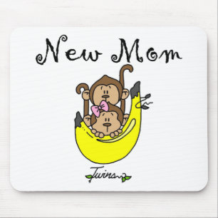 Twin Boy and Girl New Mum Tshirts Mouse Pad