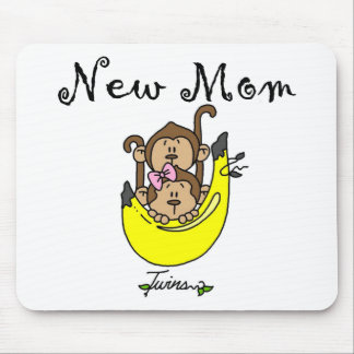 Twin Boy and Girl New Mum Tshirts Mouse Pad