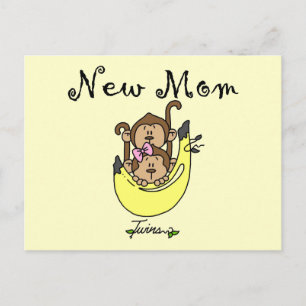 Twin Boy and Girl New Mum Tshirts Postcard