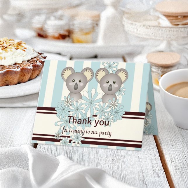 Twin Boy Baby Shower / Birthday Thank You Card (Creator Uploaded)