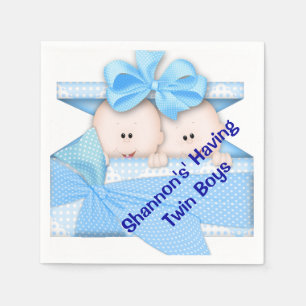 Twin Boy Baby Shower Paper Napkins