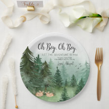 Twin Boy Deer Woodland Round Baby Shower