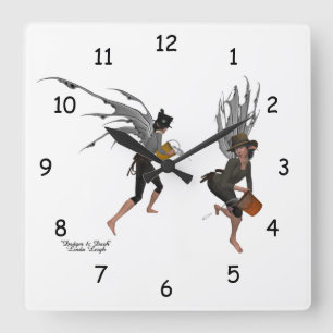 Twin Boy Faeries Wall Clock