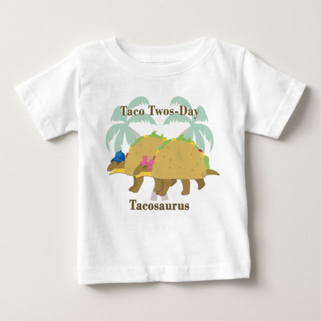 Twin boy/girl Taco Twos-day Birthday Baby T-Shirt (Front)