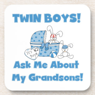 Twin Boy Grandsons Gifts Coaster