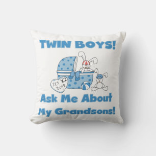 Twin Boy Grandsons Gifts Cushion