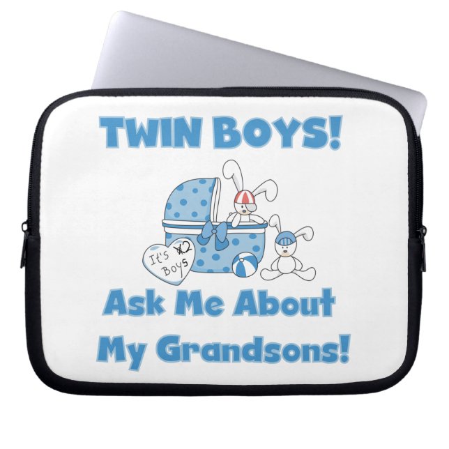 Twin Boy Grandsons Gifts Laptop Sleeve (Front)