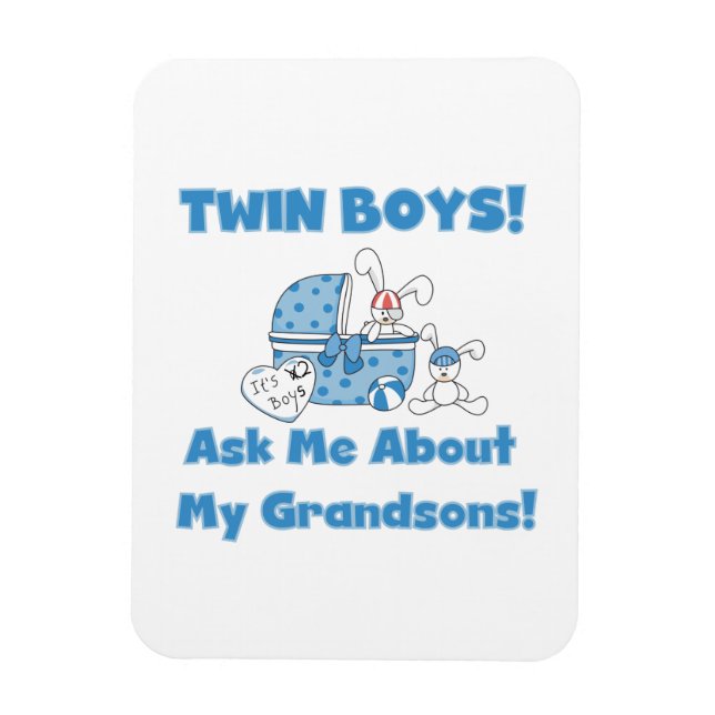 Twin Boy Grandsons Gifts Magnet (Vertical)