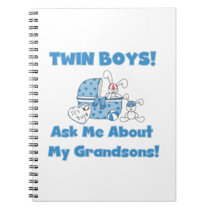 Twin Boy Grandsons Gifts Spiral Notebook