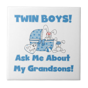 Twin Boy Grandsons Gifts Tile