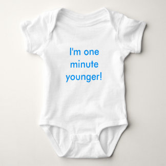 Twin boy I'm one minute younger! Baby Bodysuit