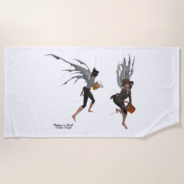 Twin Boy Rain Faeries Beach Towel (Front)