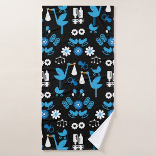 Twin Boy Stalk Delivery Blue Bath Towel