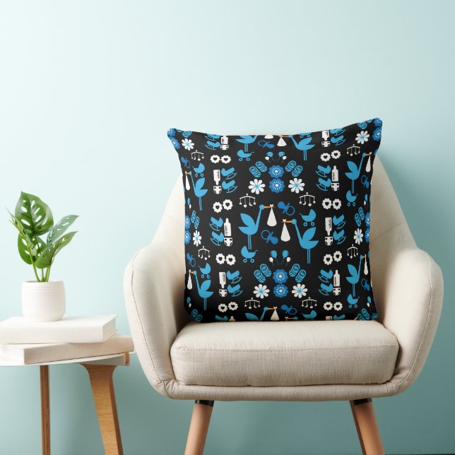 Twin Boy Stalk Delivery Blue Cushion (Chair)