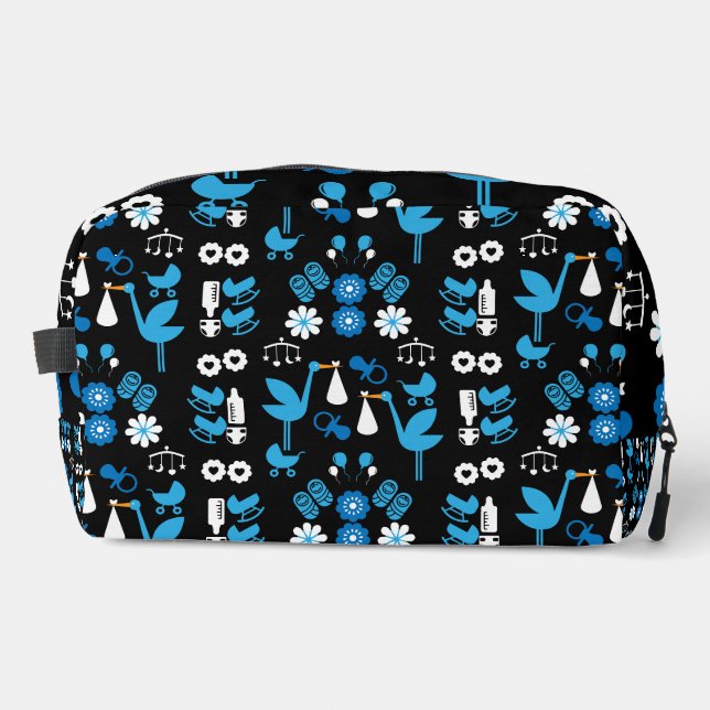 Twin Boy Stalk Delivery Blue Dopp Kit (Front)