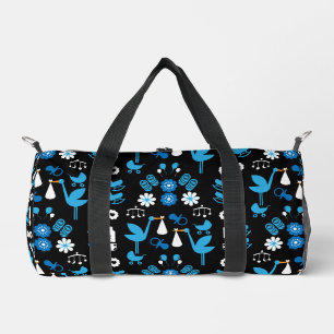 Twin Boy Stalk Delivery Blue Duffle Bag