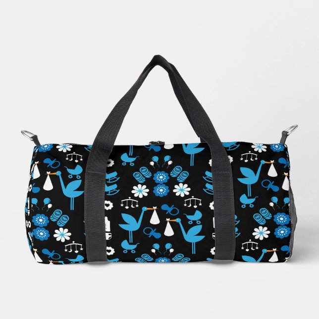 Twin Boy Stalk Delivery Blue Duffle Bag (Front)