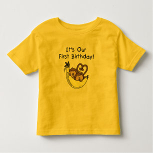 Twin Boys 1st Birthday Monkey Tshirts and Gifts