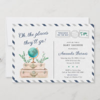 Twin Boys Airline Travel Baby Shower Suitcase Chic