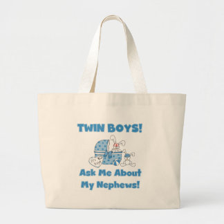 Twin Boys Ask About My Nephew Large Tote Bag