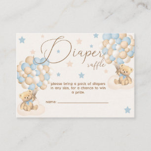 Twin Boys Baby Shower Diaper Raffle Enclosure Card