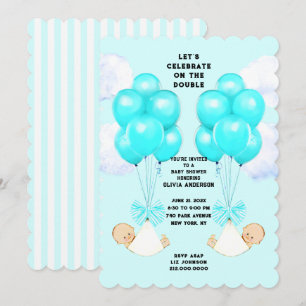 Twin Boys Baby Shower Invitation