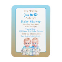 Twin Boy's Baby Shower Watercolor Animals