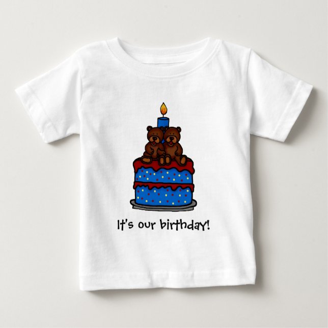 Twin boys Birthday t-shirts (Front)