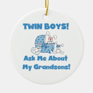 Twin Boys Grandsons Gifts Ceramic Tree Decoration