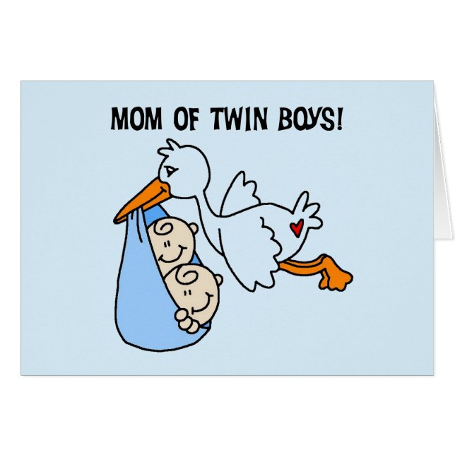 Twin Boys Mum-Stork Tshirts and Gifts (Front Horizontal)