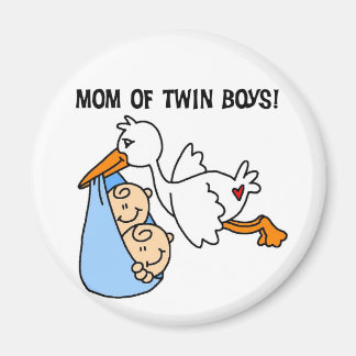Twin Boys Mum-Stork Tshirts and Gifts Magnet