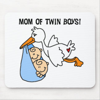 Twin Boys Mum-Stork Tshirts and Gifts Mouse Pad