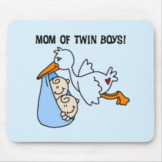 Twin Boys Mum-Stork Tshirts and Gifts Mouse Pad